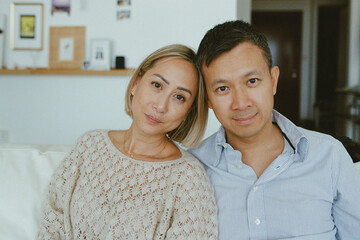 A portrait of a couple at home