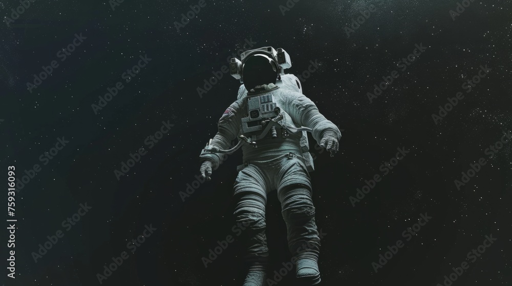 Sticker astronaut floating in space generative ai