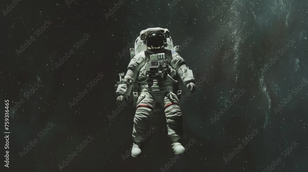 Sticker astronaut floating in space generative ai