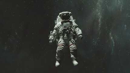 Fototapeta premium astronaut floating in space generative ai