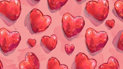 illustration of hearts generative ai