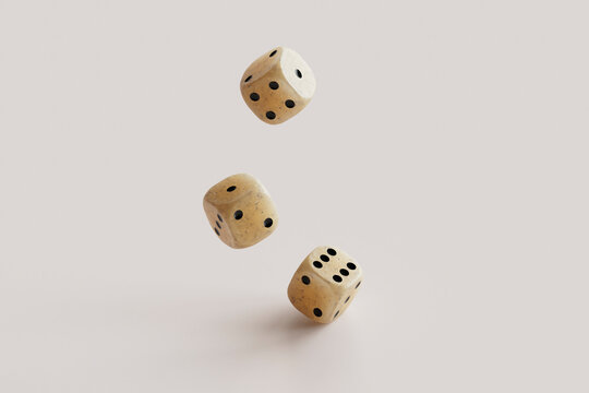 three yellow dices