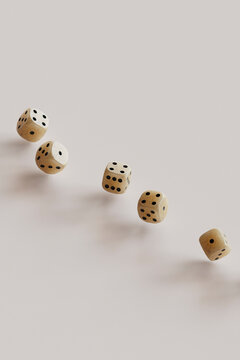 a row of yellow dices