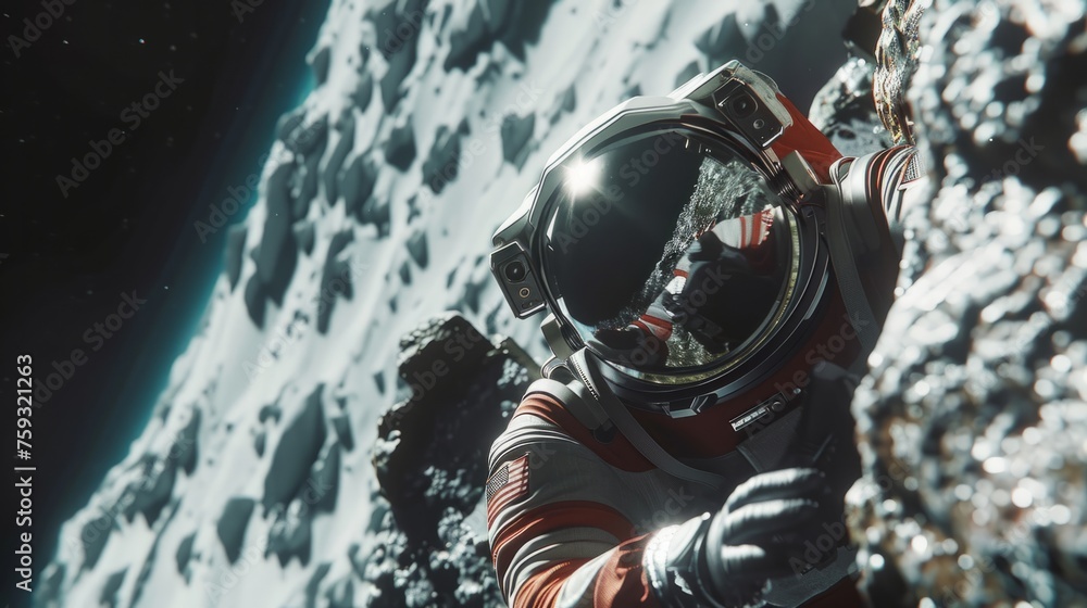 Wall mural astronaut in orbit generative ai