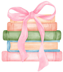 Coquette book, vintage stacked book with pink bow