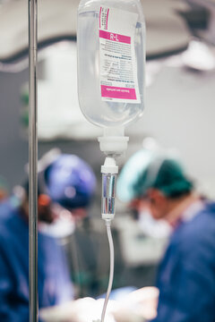 Drip bag dropping during surgery in hospital