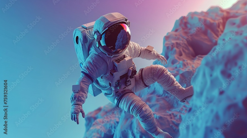 Wall mural astronaut in orbit generative ai