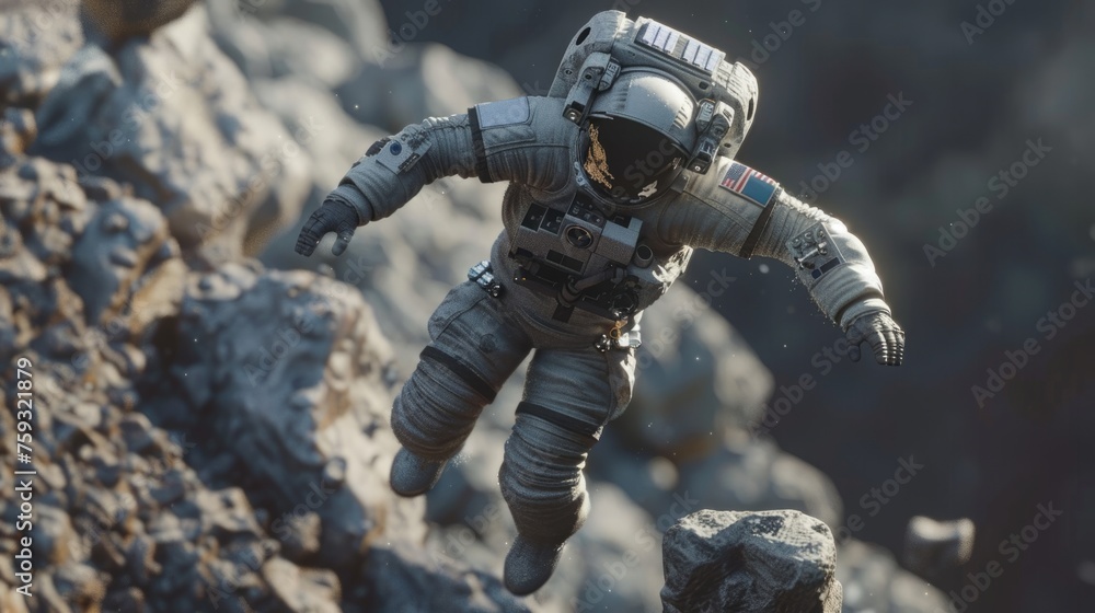 Sticker astronaut in orbit generative ai
