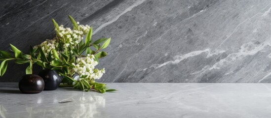 Natural gray marble background and countertops with various marble textures and natural granite stone. - obrazy, fototapety, plakaty
