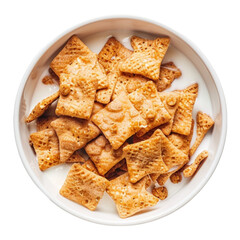 cinnamon toast crunch mix with milk on white transparent background