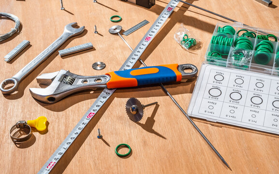 craftsman tools scattered on desk