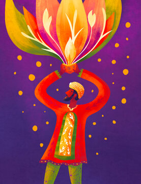 Colorful concept of Indian Holiday Diwali celebration
