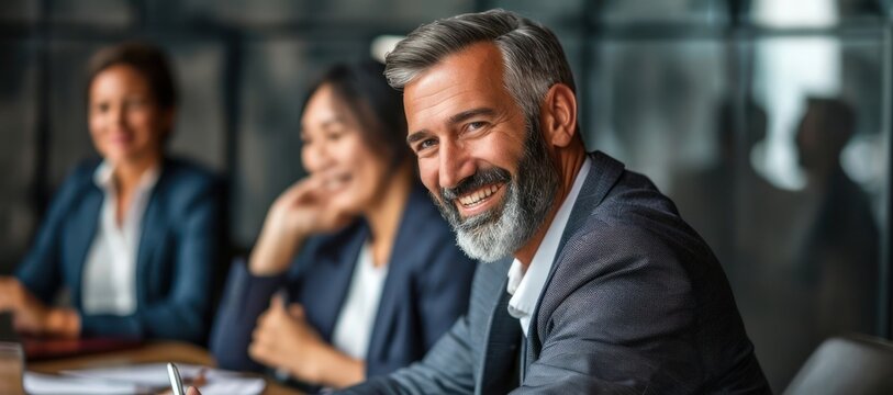 Group of Professionals Meeting Around Conference Table Generative AI