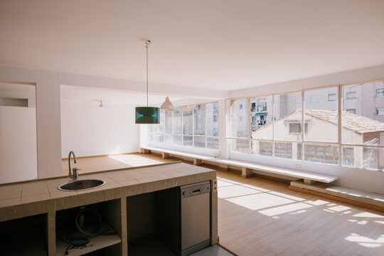 Interior of empty house before moving