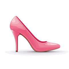 women day pink high heel shoes vector illustration - obrazy, fototapety, plakaty