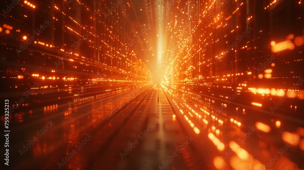 Poster abstract, futuristic technology concept, data coursing through digital pathways, a visual representa