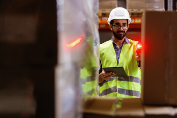 Stockroom employee box barcode scanning storage 