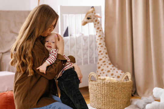 Maternity role tear kid look after reassure babysitting empathy love 