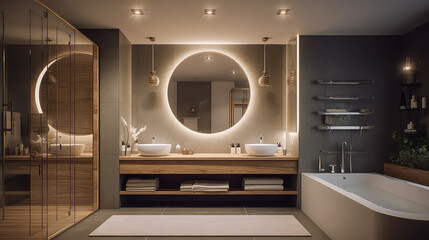 3D Render Bathroom Concept, Creating a Beautiful and Relaxing Clean Home: Design for the Bathroom Ideas and Resident's Relaxation in Day Light
