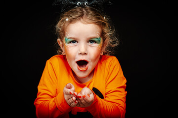 Girl with halloween mak-up facepaint