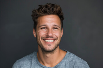 Obraz premium A man with a beard is smiling for the camera