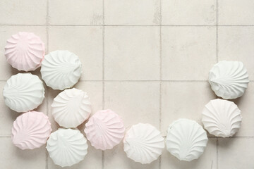 Sweet zefirs on light background