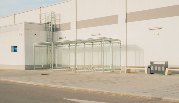 Minimalist  building detail with street