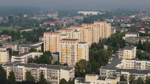 Beautiful Landscape Housing Estate Skyscrapers Pulawy Aerial View Poland