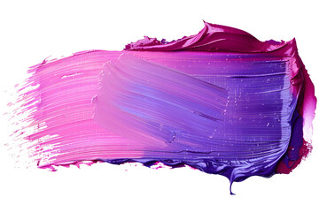 pink and purple acrylic oil paint brush stroke on transparent png background isolated