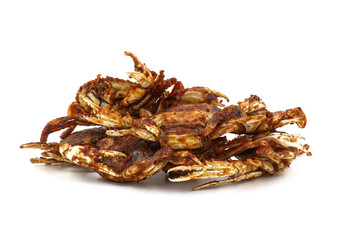 fried crab on a white background