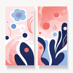 Abstract floral posters template. Modern trendy 