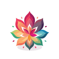 Abstract Flower Icon for Decorative Design flat vector