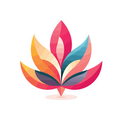 Abstract Flower Icon for Decorative Design flat vector