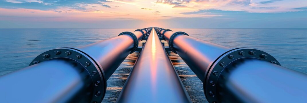 Refinery operation  industrial pipeline for gas and oil processing during the refining process