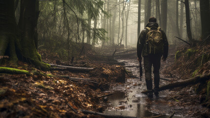 Fototapeta premium Hunter in the Forest