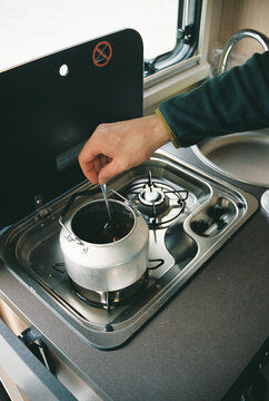 Anonymous man making tea 