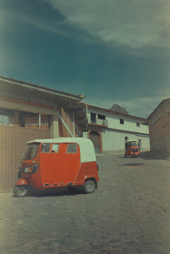 FILM Mexican tuk tuk local vehicle