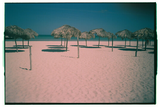 empty clear beach and ocean 
