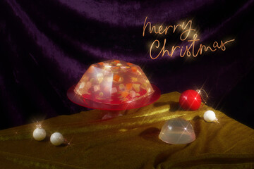Christmas vintage still life with jelly