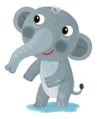 cartoon scene with happy and funny hippo hippopotamus having fun playing on white background illustration for children