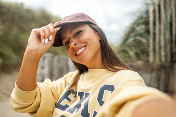 user generated content of young woman taking a selfie