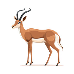 Antelope standing. Wild gazelle. Long horns animal