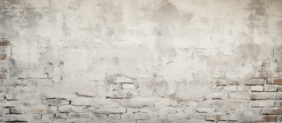 Obraz premium Grunge white background of aged brick wall texture with subtle vignette.