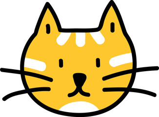 손으로 그린 고양이 얼굴 일러스트