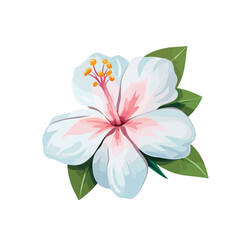 Beautiful flower natural with leafs flat vector ill