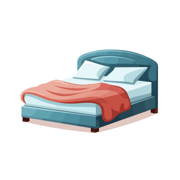 Bed Vector Icon flat vector illustration isloated 