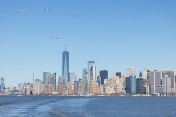 Lower Manhattan skyline viewed from the Staten Island Ferry