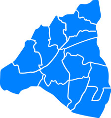 Obraz premium 대한민국 한국 서울시 지도