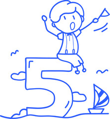 손으로 그린 학교 학생 선생님 라인 일러스트