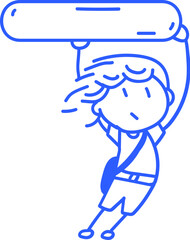 손으로 그린 학교 학생 선생님 라인 일러스트